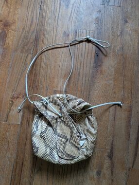 Vintage Carlos Falchi Python Snakeskin Drawstring Bag/Purse